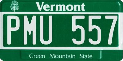 VT license plate PMU557