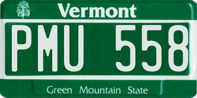 VT license plate PMU558