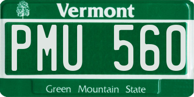 VT license plate PMU560