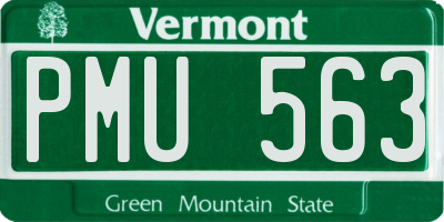 VT license plate PMU563