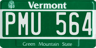 VT license plate PMU564