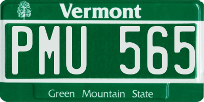 VT license plate PMU565