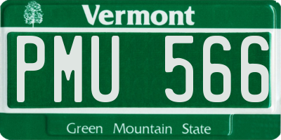 VT license plate PMU566