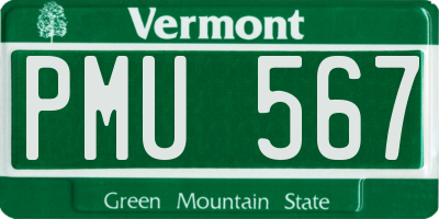 VT license plate PMU567