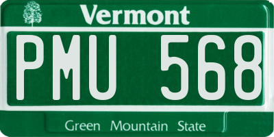 VT license plate PMU568