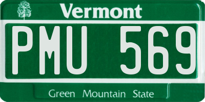 VT license plate PMU569