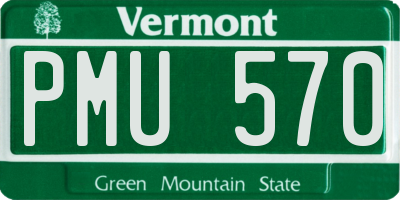 VT license plate PMU570