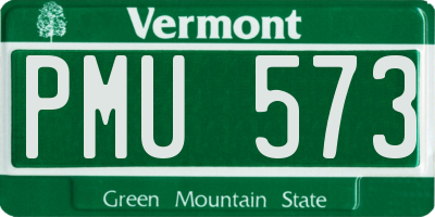 VT license plate PMU573