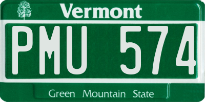 VT license plate PMU574