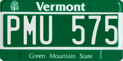VT license plate PMU575