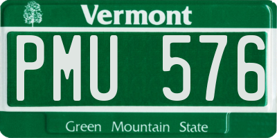 VT license plate PMU576