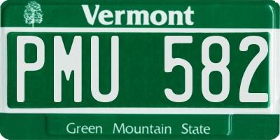 VT license plate PMU582