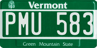 VT license plate PMU583