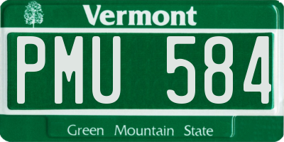 VT license plate PMU584
