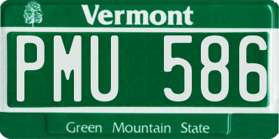 VT license plate PMU586