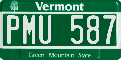 VT license plate PMU587
