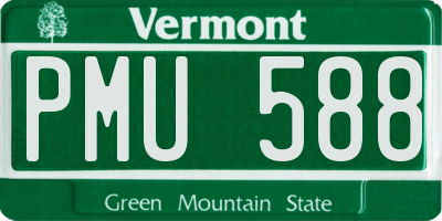 VT license plate PMU588