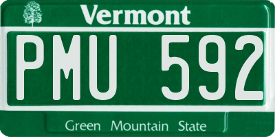 VT license plate PMU592