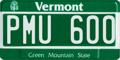 VT license plate PMU600