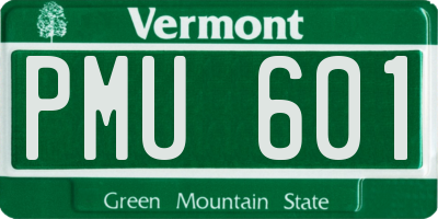 VT license plate PMU601