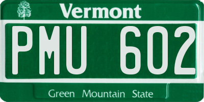 VT license plate PMU602