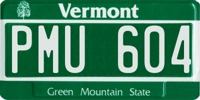 VT license plate PMU604