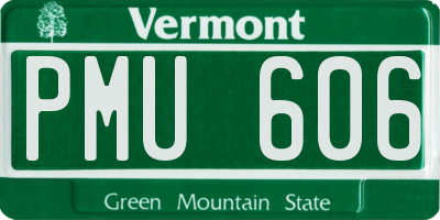 VT license plate PMU606