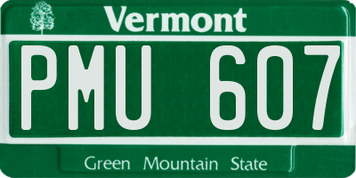 VT license plate PMU607