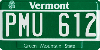 VT license plate PMU612