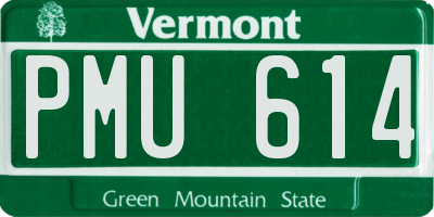 VT license plate PMU614