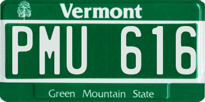 VT license plate PMU616