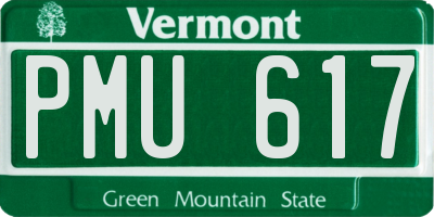 VT license plate PMU617