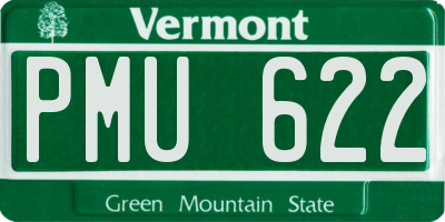 VT license plate PMU622