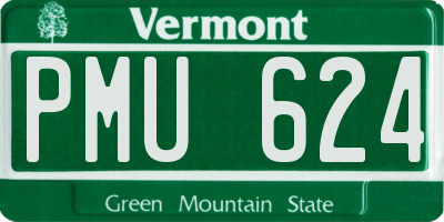 VT license plate PMU624