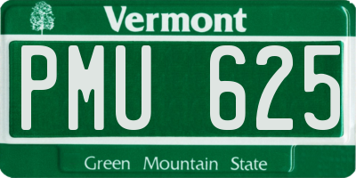VT license plate PMU625
