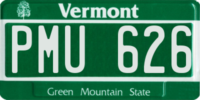 VT license plate PMU626