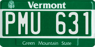 VT license plate PMU631