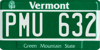 VT license plate PMU632