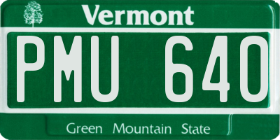 VT license plate PMU640
