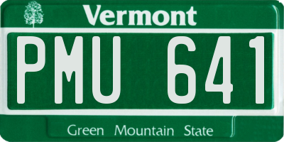 VT license plate PMU641