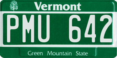 VT license plate PMU642