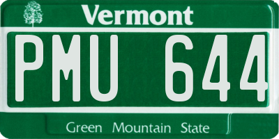 VT license plate PMU644
