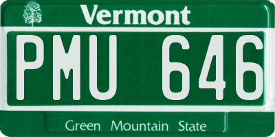 VT license plate PMU646