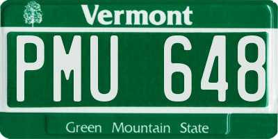 VT license plate PMU648