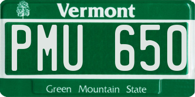 VT license plate PMU650