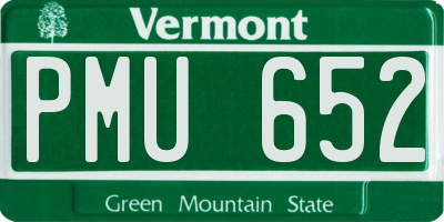 VT license plate PMU652