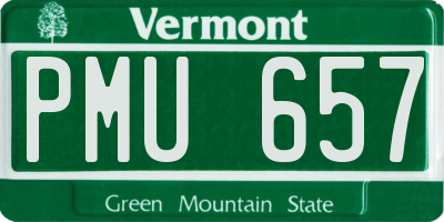 VT license plate PMU657
