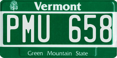 VT license plate PMU658