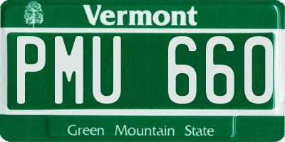 VT license plate PMU660