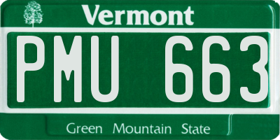 VT license plate PMU663